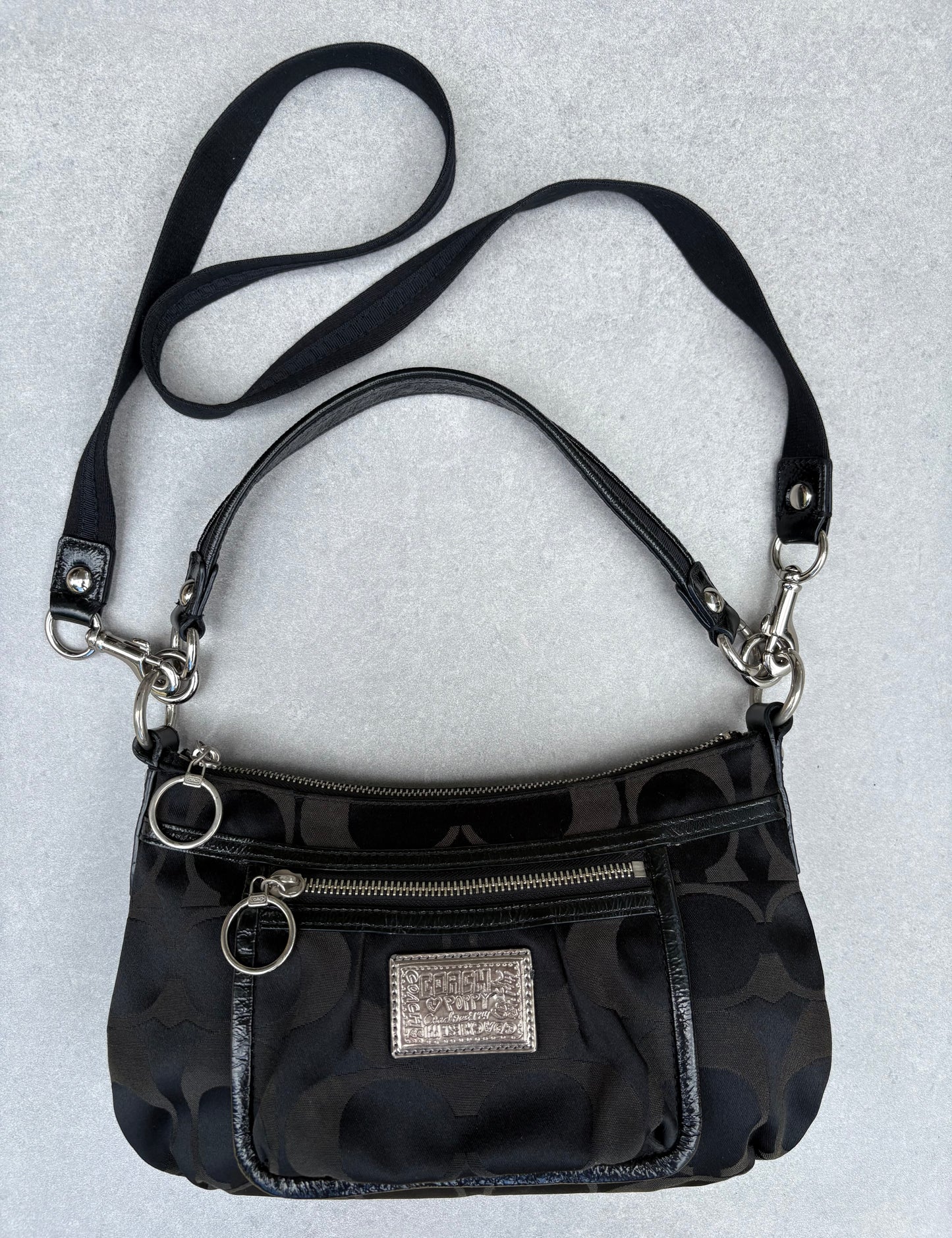 Coach Poppy Black Poppy Two-Way Handbag
