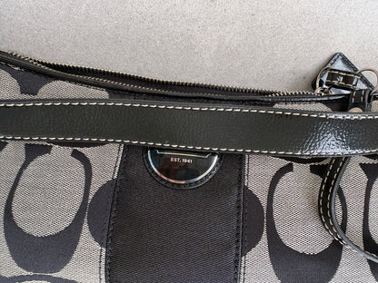 Coach Poppy Monogram Black Shoulder Bag
