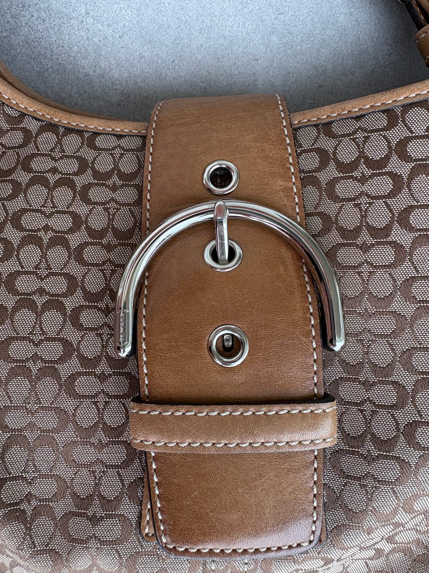 Coach Brown Monogram Signature Shoulder Bag