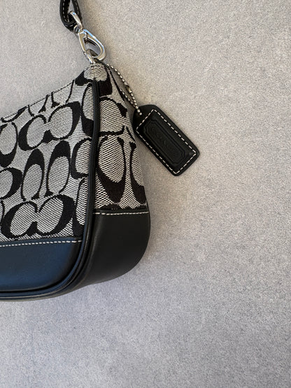 Coach Demi Black and Grey Shoulder Bag