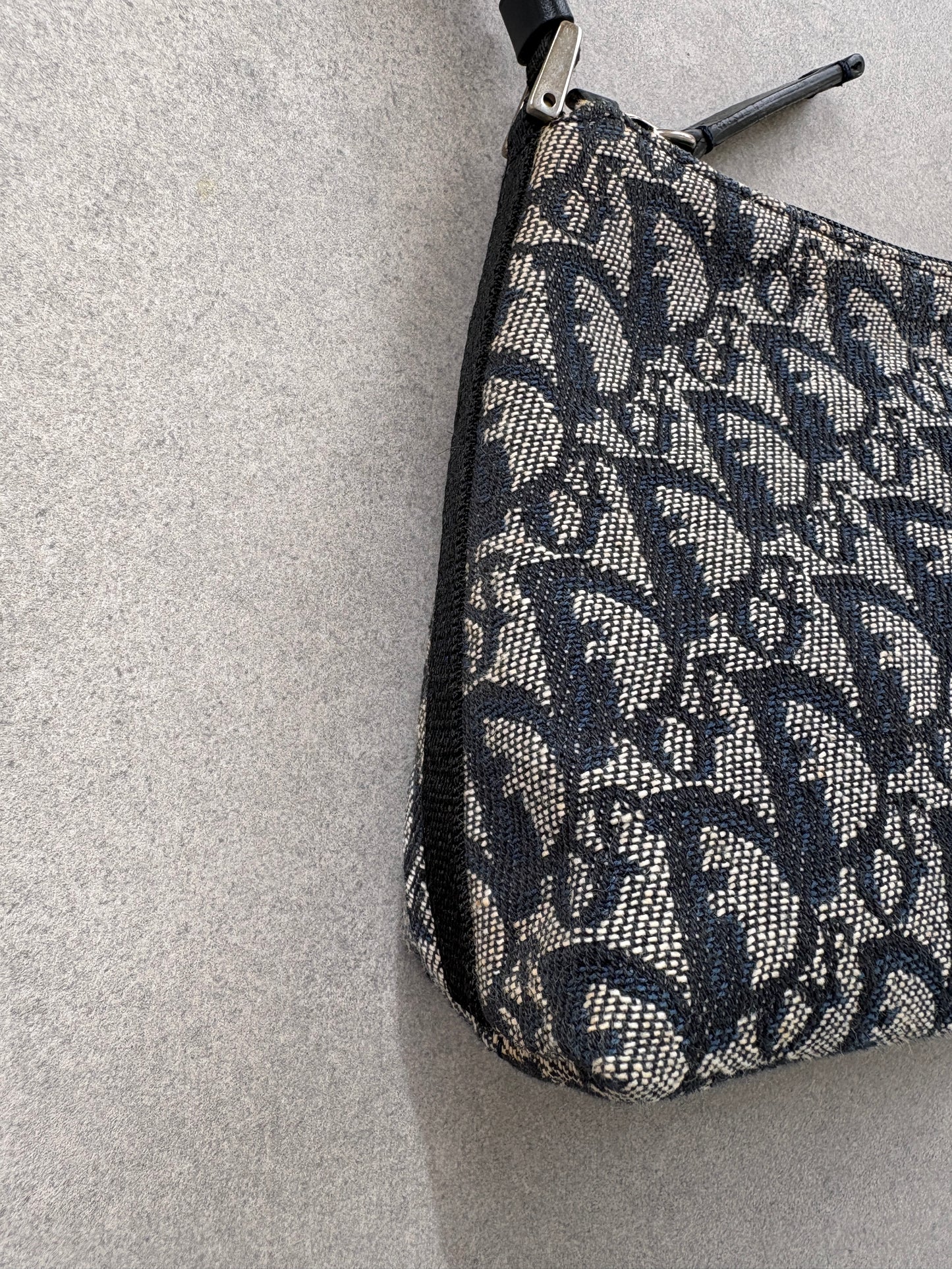 Christian Dior 2000s Blue Trotter Monogram Shoulder Bag