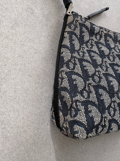 Christian Dior 2000s Blue Trotter Monogram Shoulder Bag