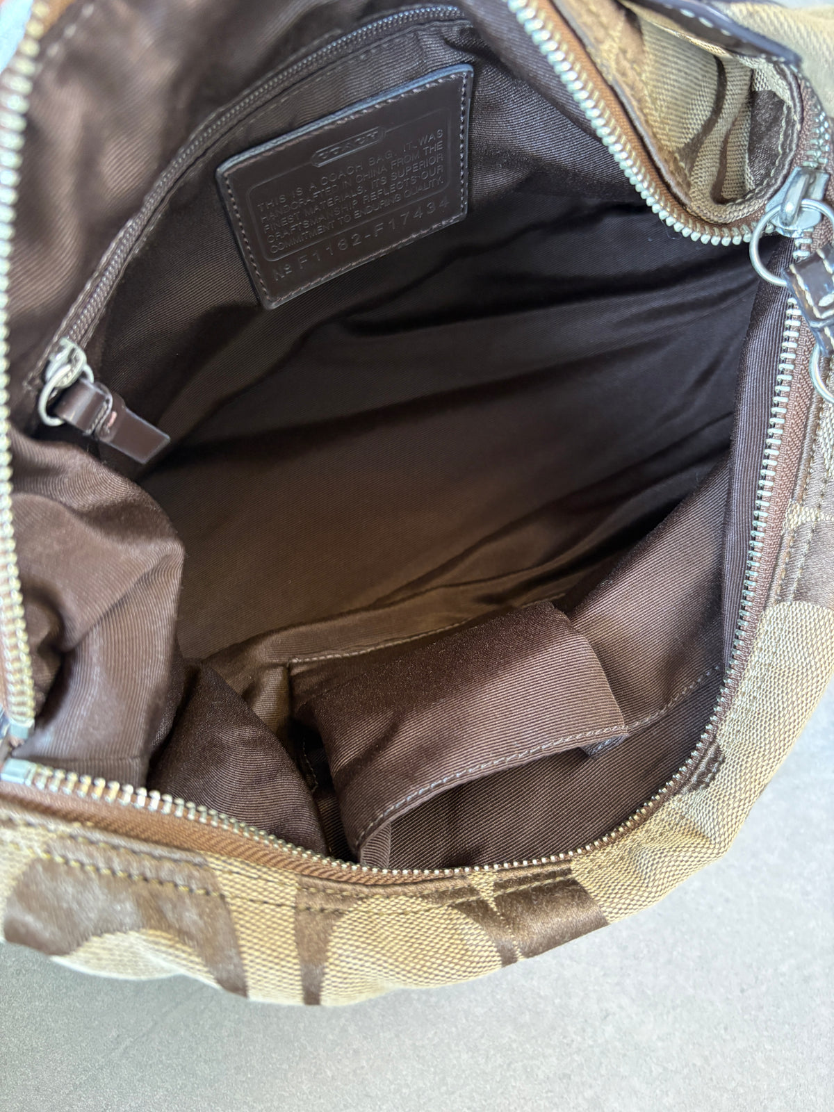 Coach Brown Monogram Hobo Shoulder Bag