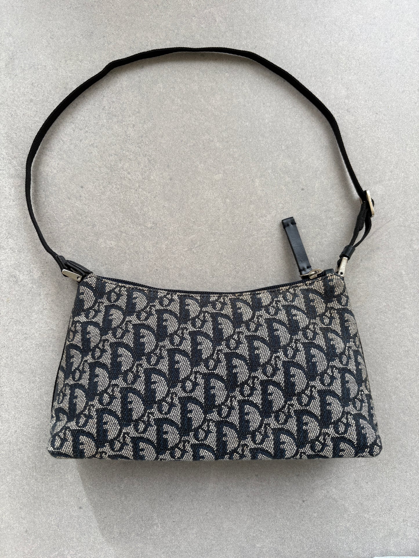 Christian Dior 2000s Blue Trotter Monogram Shoulder Bag
