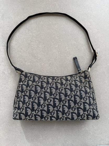Christian Dior 2000s Blue Trotter Monogram Shoulder Bag