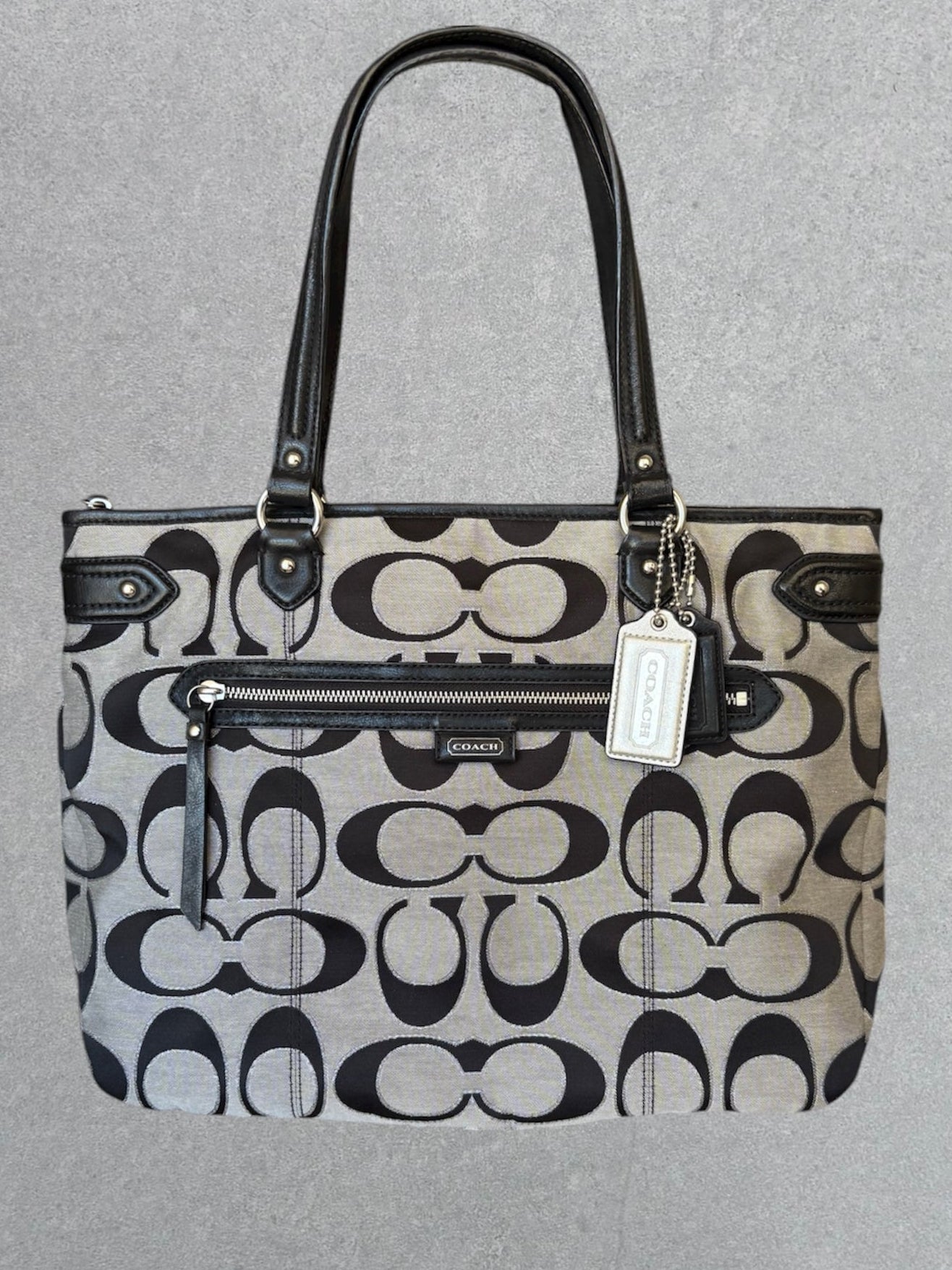Coach Black and Grey Tote Bag