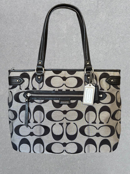 Coach Black and Grey Tote Bag