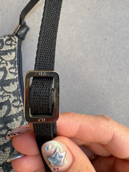 Christian Dior 2000s Blue Trotter Monogram Shoulder Bag