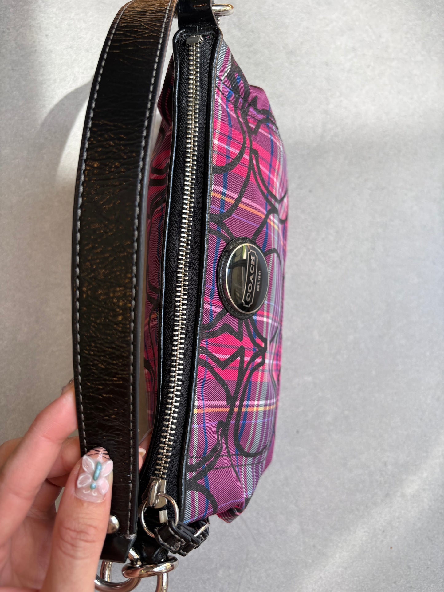 Coach Poppy Tartan Shoulder Bag