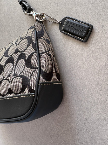 Coach Demi Black and Grey Shoulder Bag
