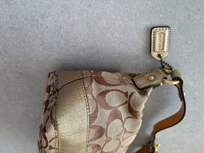 Coach Demi Beige and Gold Pouch