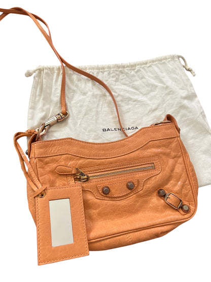 Balenciaga Orange Leather City Hip Crossbody Bag 2000s