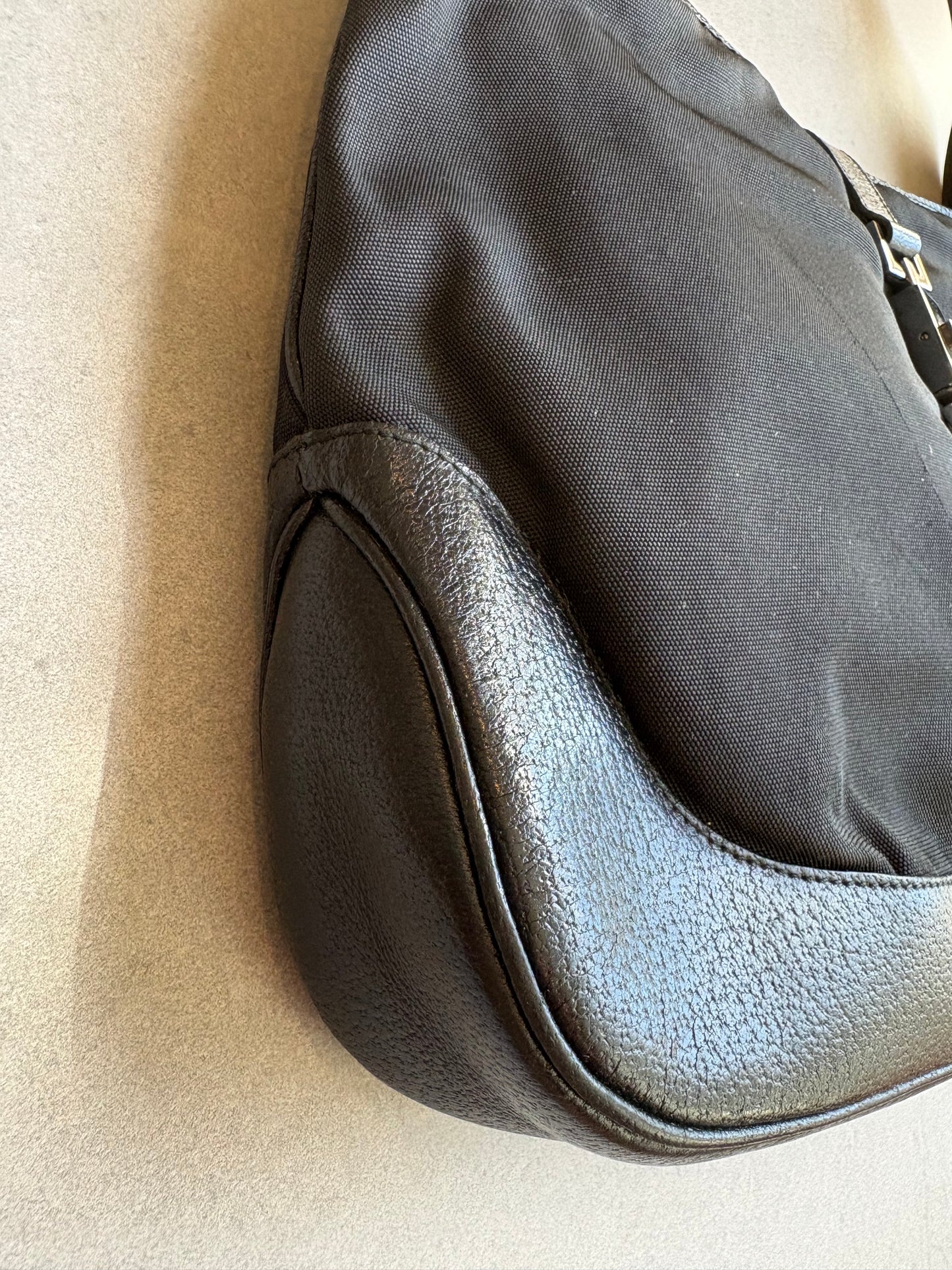 Gucci Black Leather and Material Jackie Bag