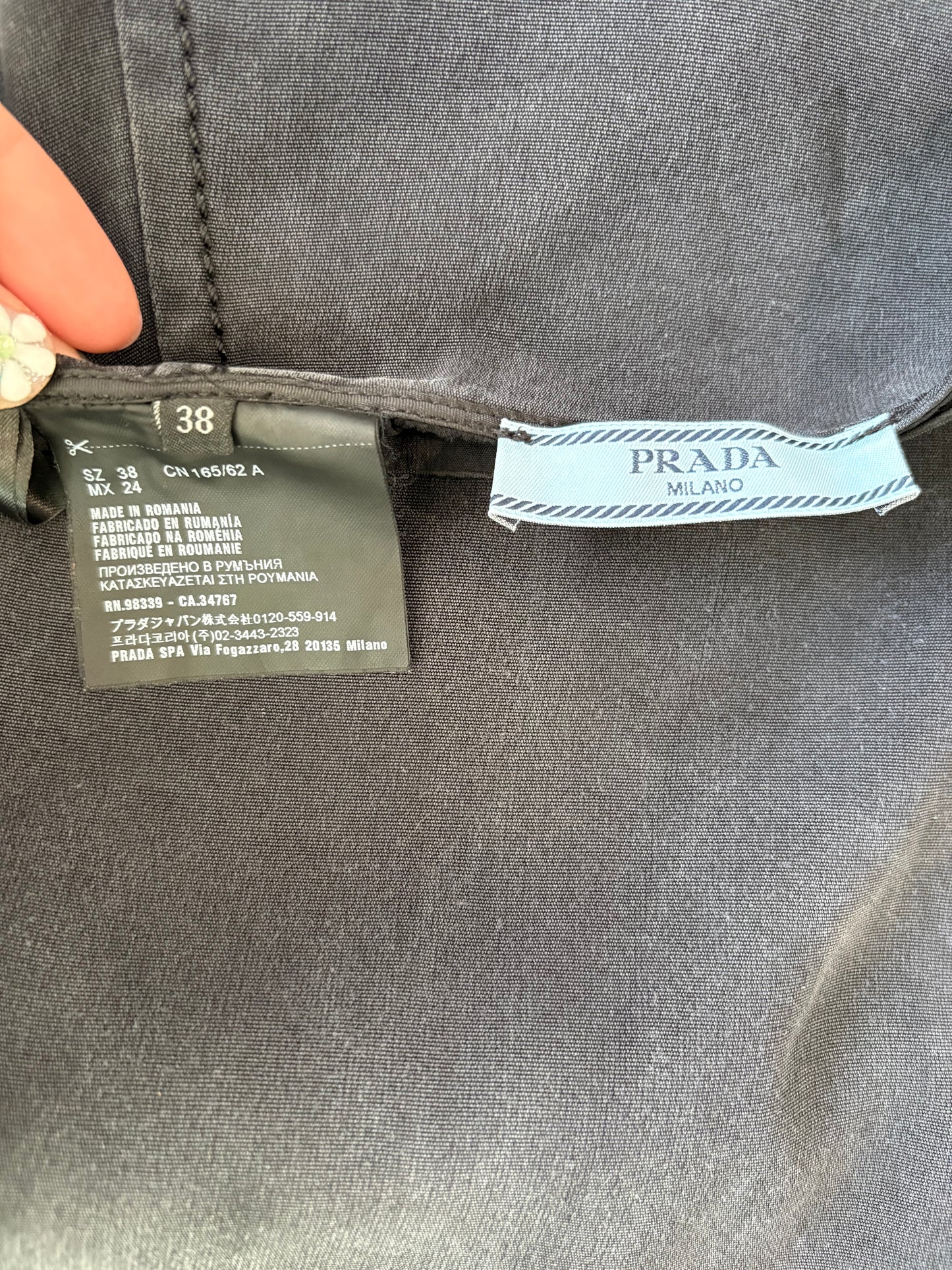 Prada Skirt Black Silk Size S