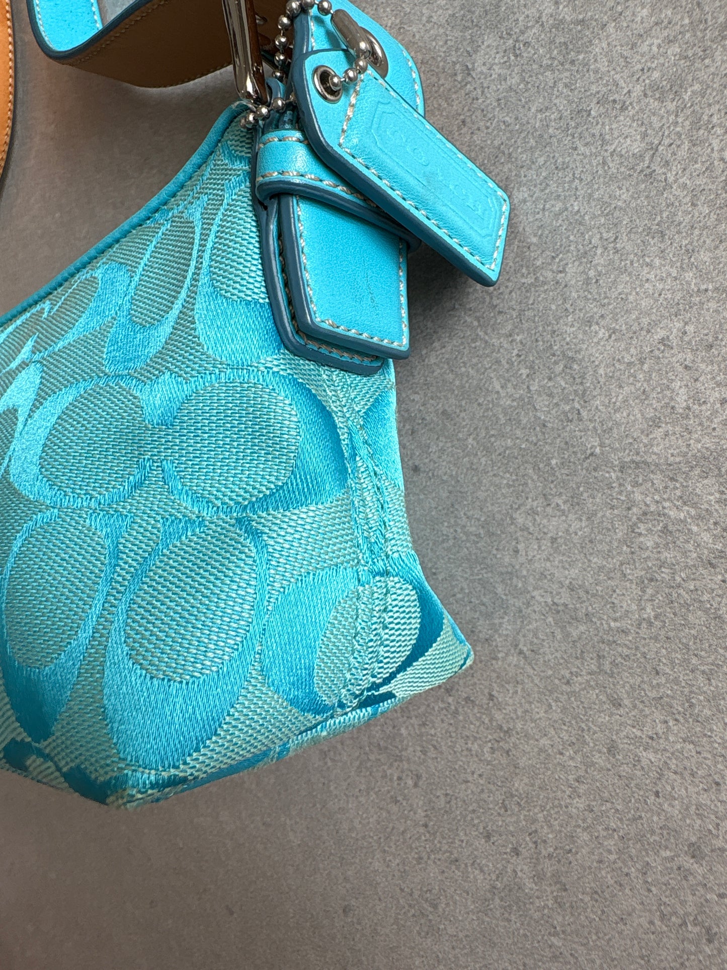Coach Demi RARE Blue Baguette Shoulder Bag