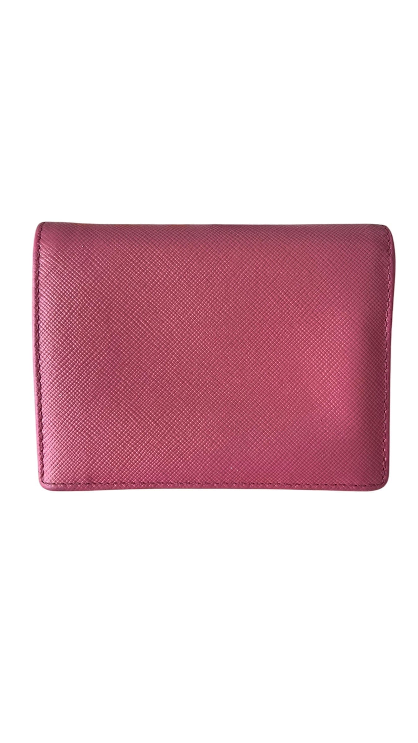Prada Pink Saffiano Compact Wallet