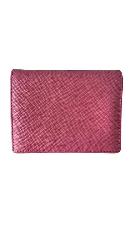 Prada Pink Saffiano Compact Wallet