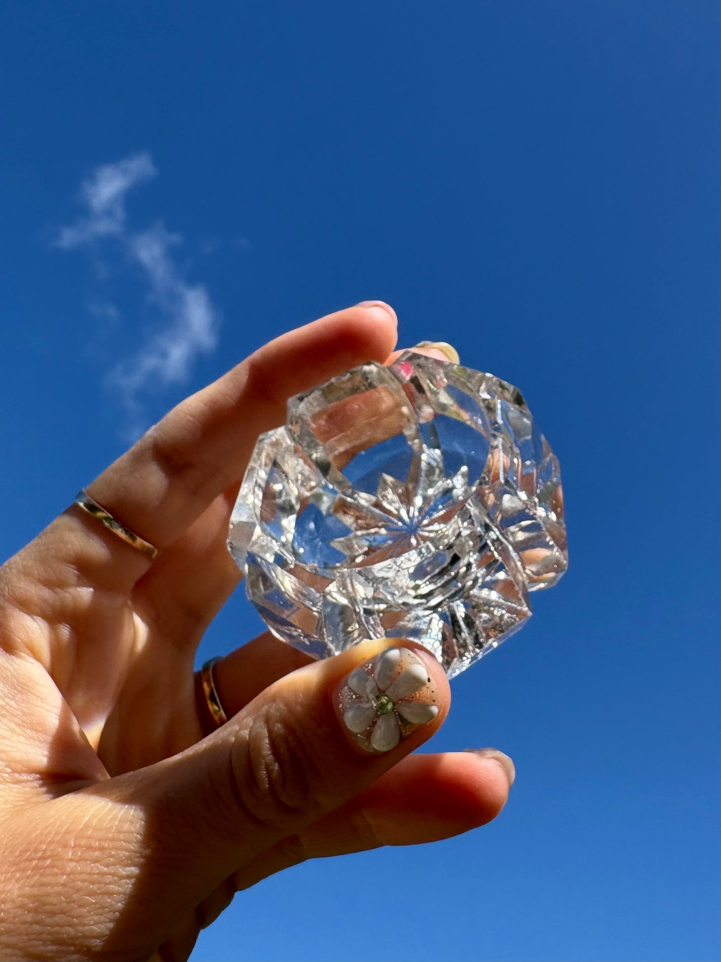 Vintage Prism Cut Glass Jewellery Dish