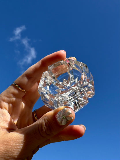 Vintage Prism Cut Glass Jewellery Dish