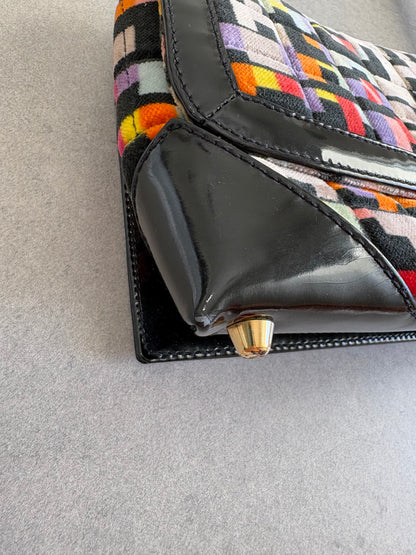 Chanel Shoulder Bag No. 6 Flap Velvet Multicolor Black