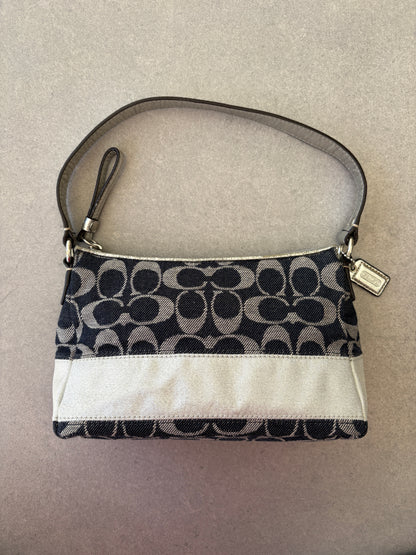 Coach Demi Denim and Silver Pouch