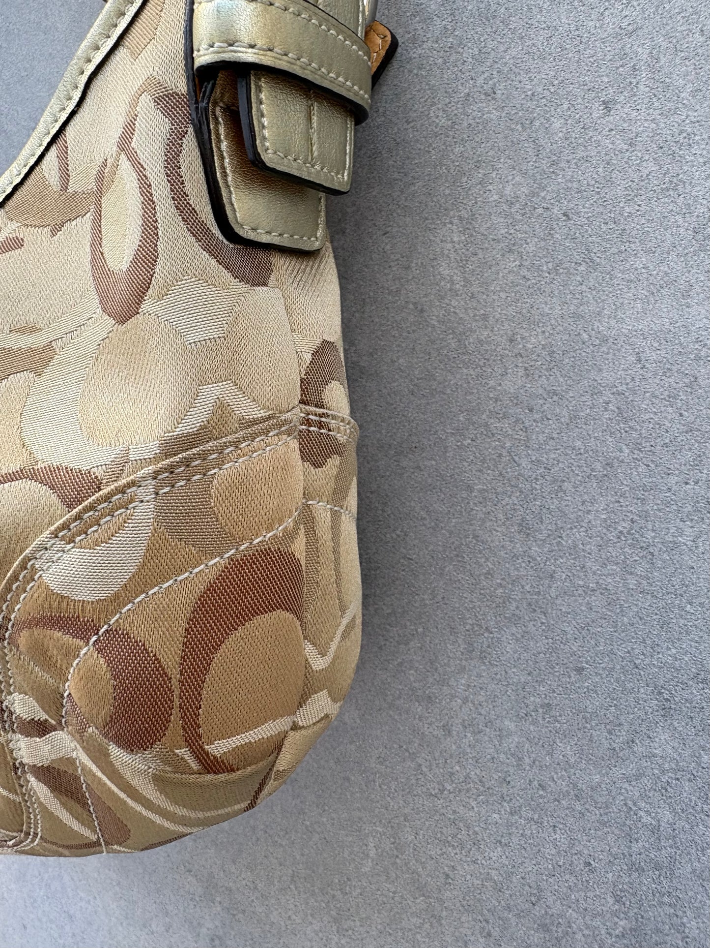 Coach Soho Monogram Bag Brown and Gold