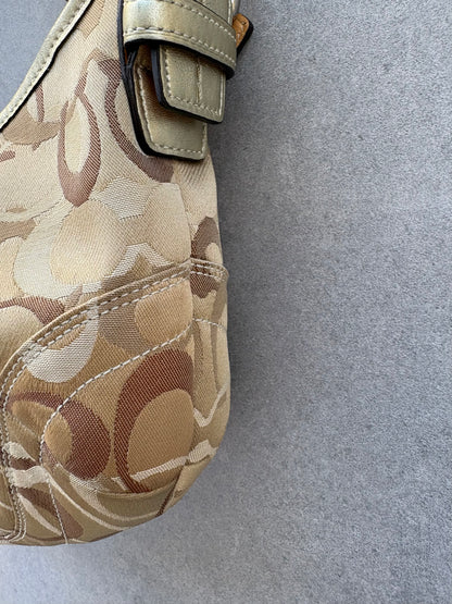 Coach Soho Monogram Bag Brown and Gold