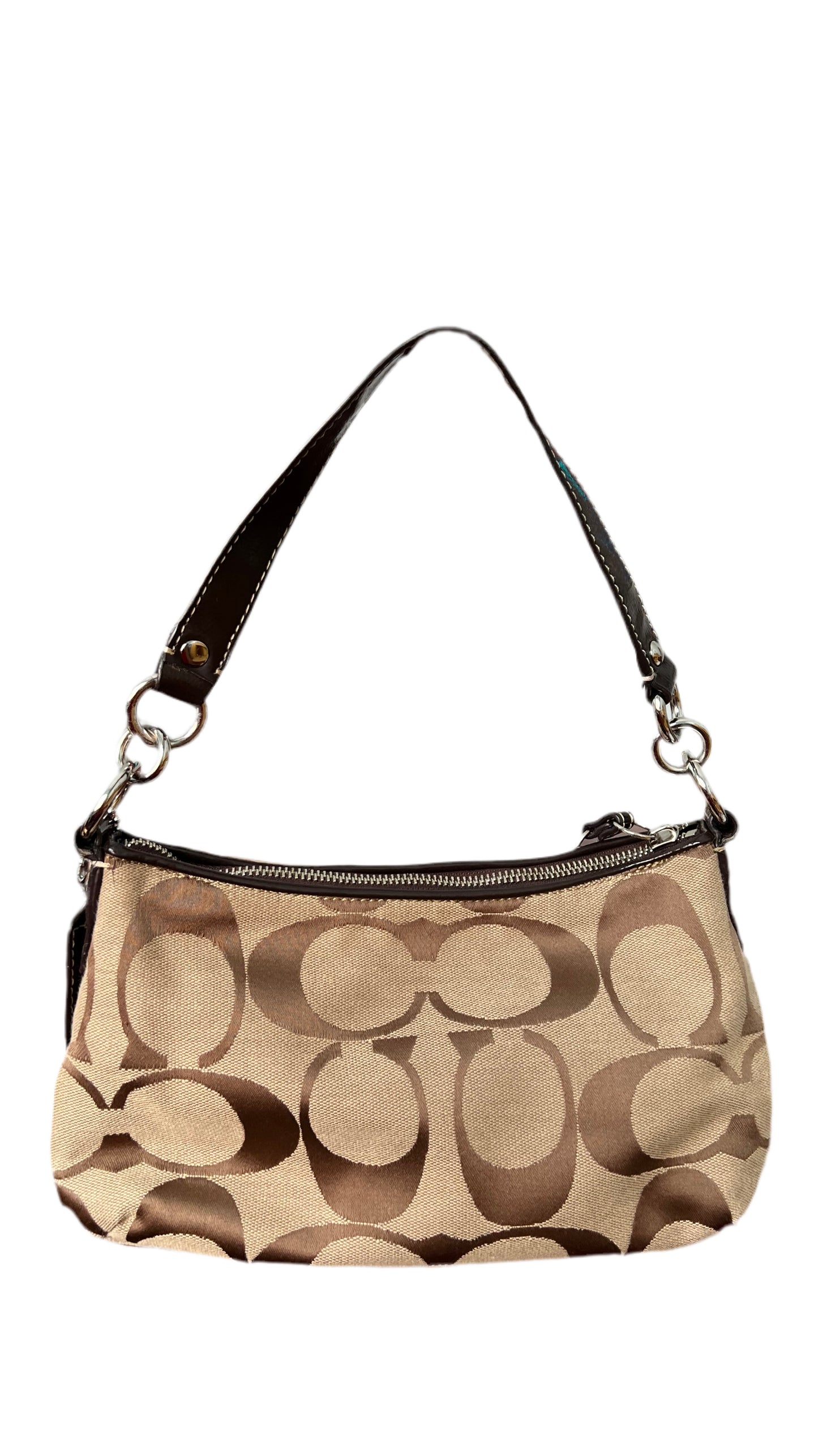 Coach Signature Print Monogram Two Way Shoulder Bag