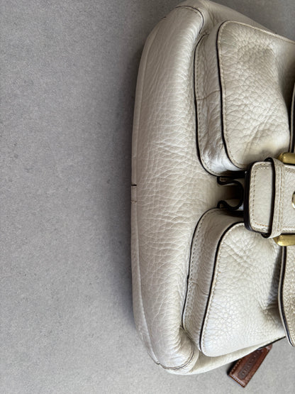 Coach Soho Legacy Cream and Brown Leather Shoulder Bag