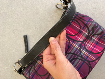 Coach Poppy Tartan Monogram Shoulder Bag