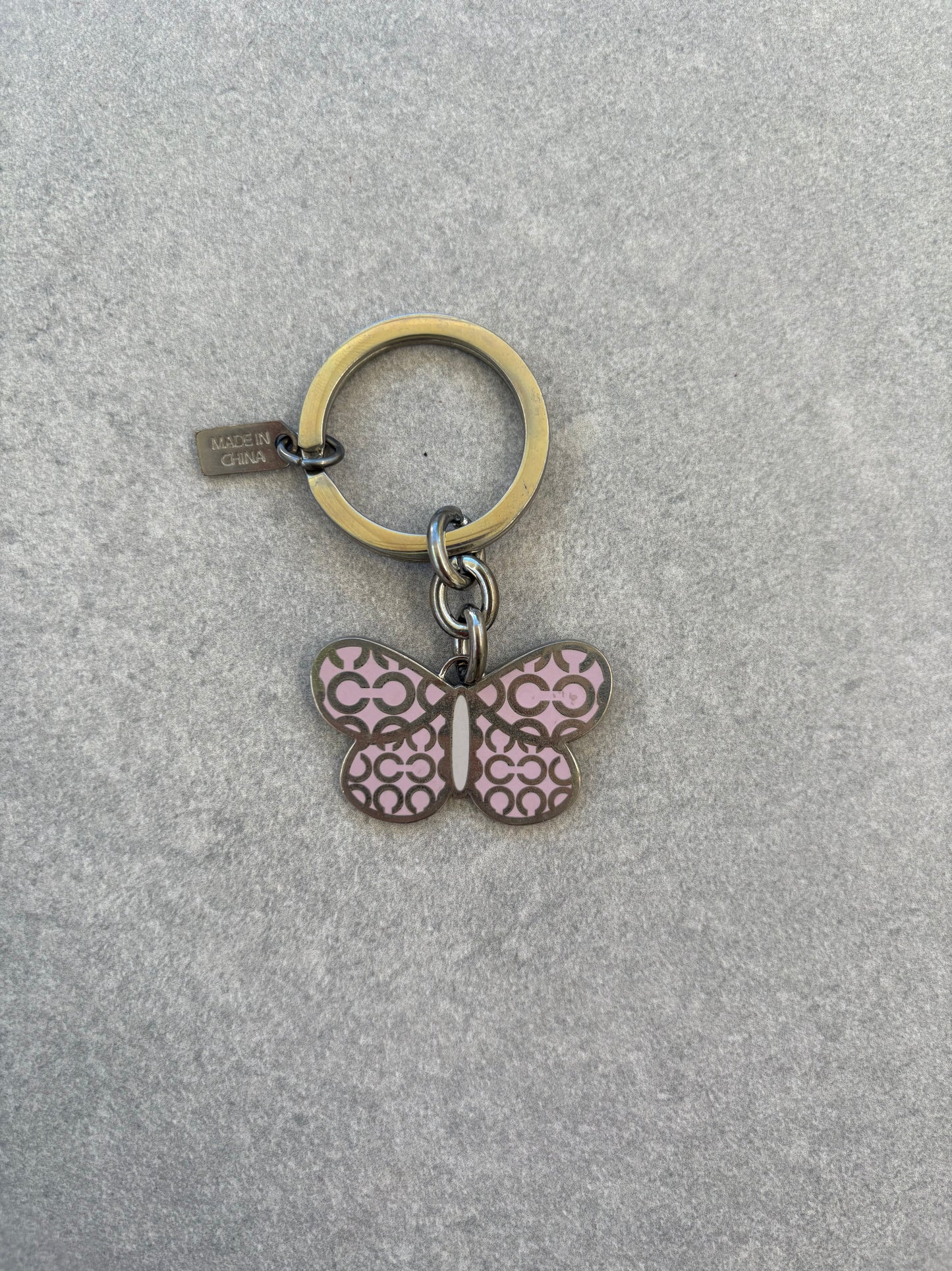 Coach Pink Butterfly Keyring