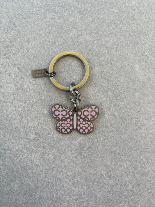 Coach Pink Butterfly Keyring