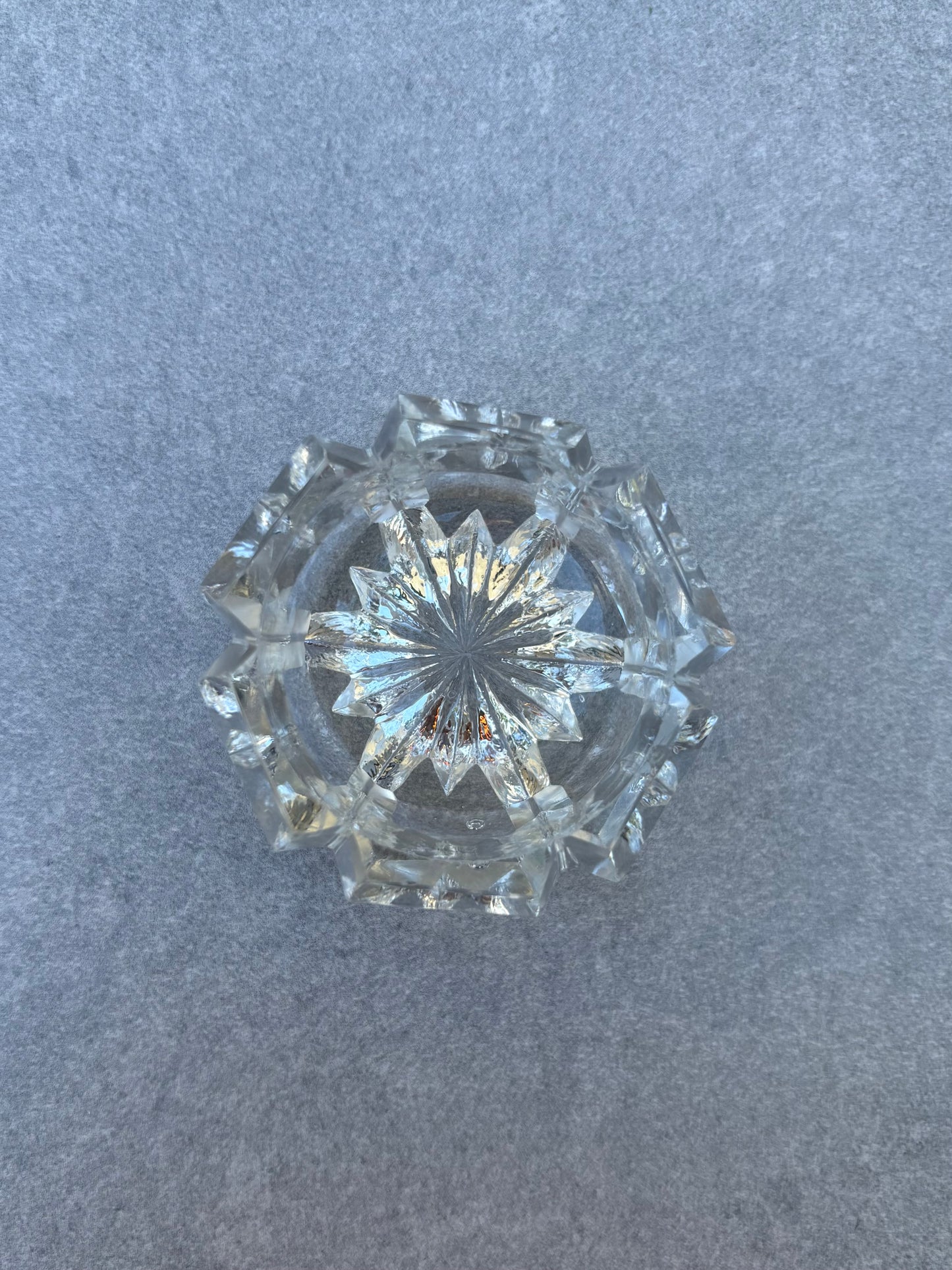 Vintage Prism Cut Glass Jewellery Dish