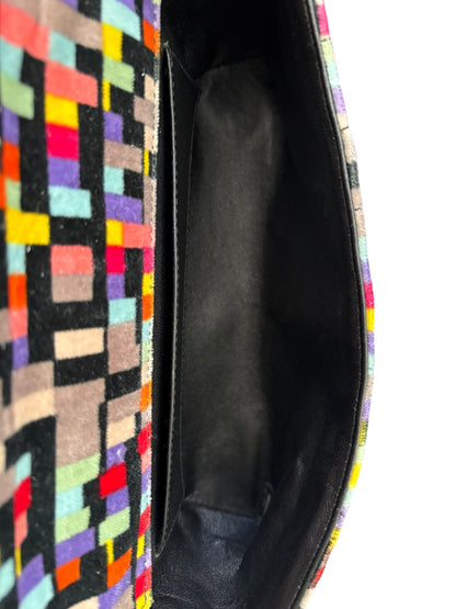 Chanel Shoulder Bag No. 6 Flap Velvet Multicolor Black