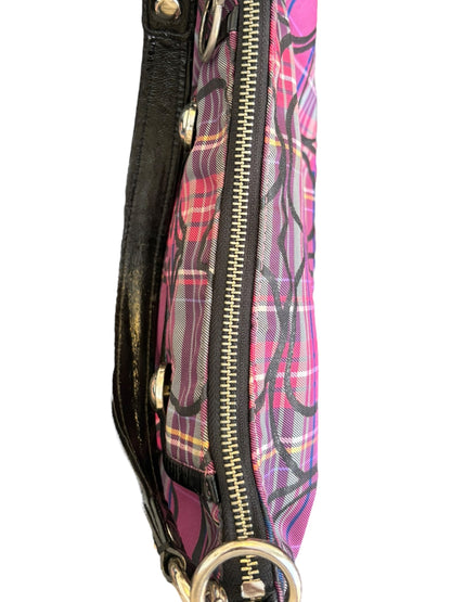 Coach Poppy Berry Tartan Plaid Shoulder Bag Two Way