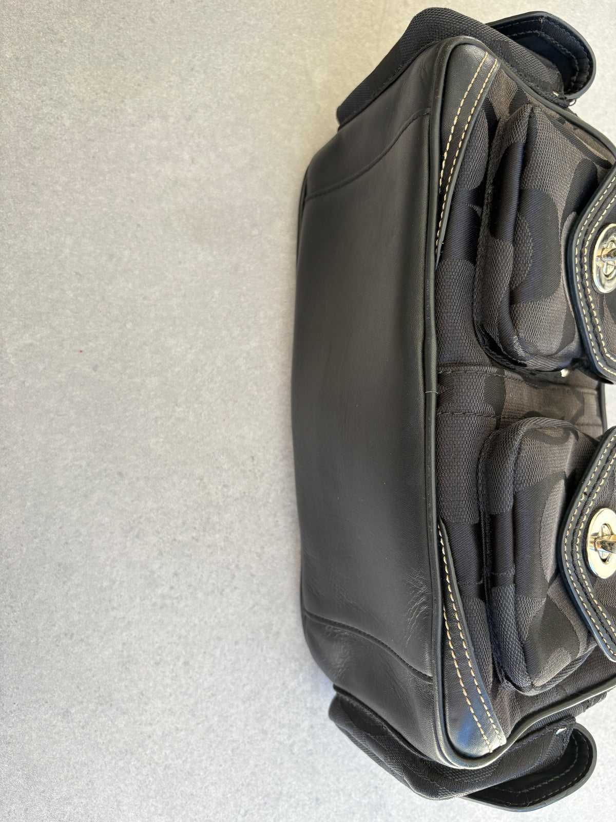 Coach Black Boston Monogram Bag