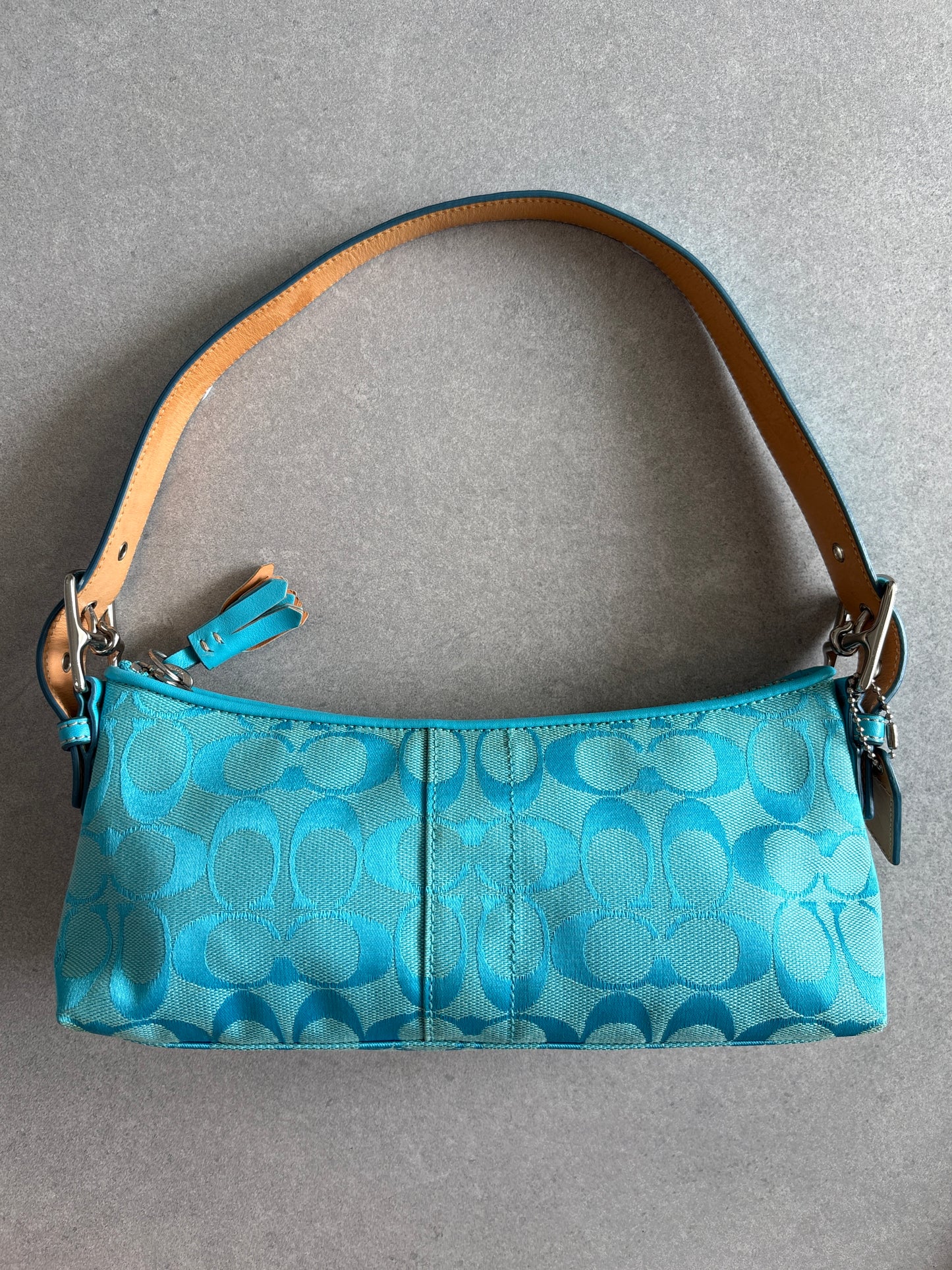 Coach Demi RARE Blue Baguette Shoulder Bag