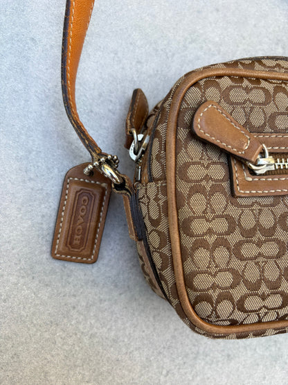 Coach Brown Canvas Signature Crossbody Bag