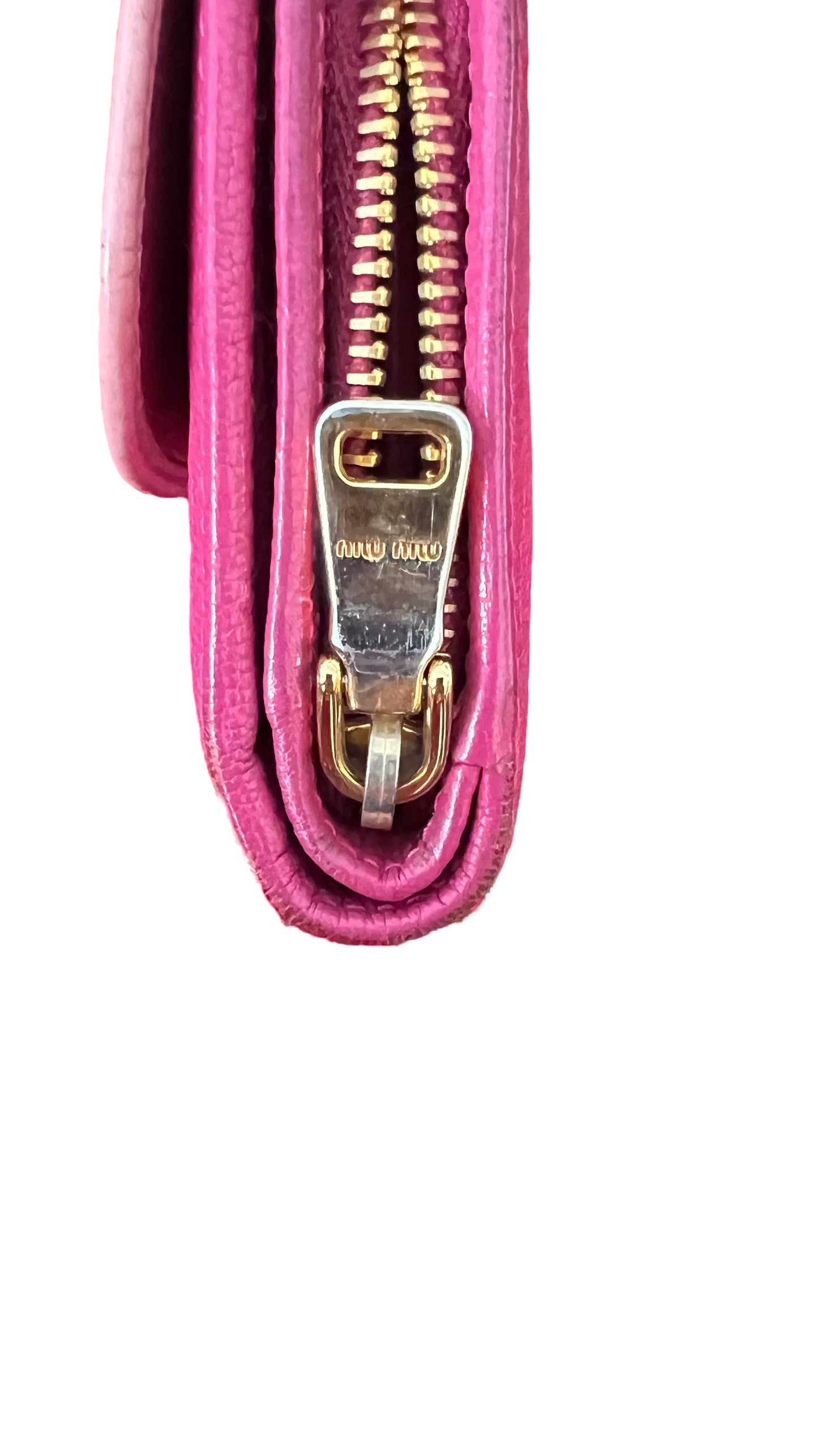 Miu Miu Pink Folded flap Zipper Wallet
