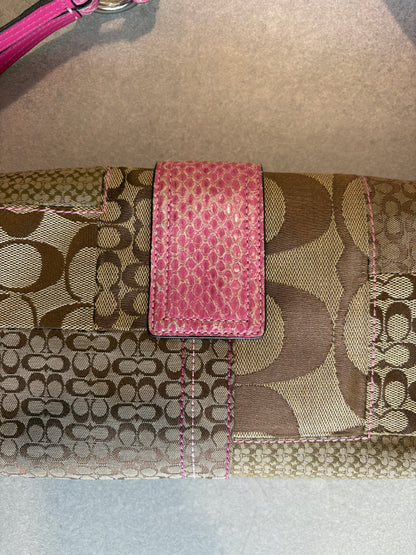 Coach Exotics Soho Patchwork with Pink Snakeskin Shoulder Bag