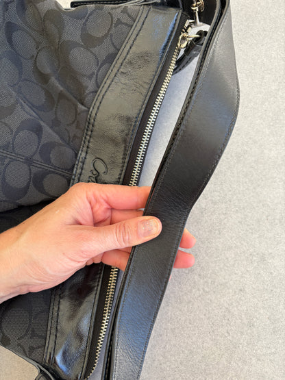 Coach Black Crescent Moon Monogram Shoulder Bag