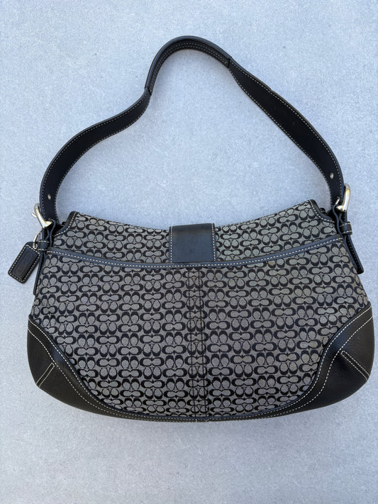 Coach Soho Black Monogram Shoulder Bag