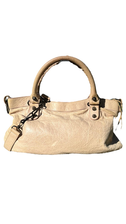 Balenciaga Cream Leather First City Shoulder Bag 2000s