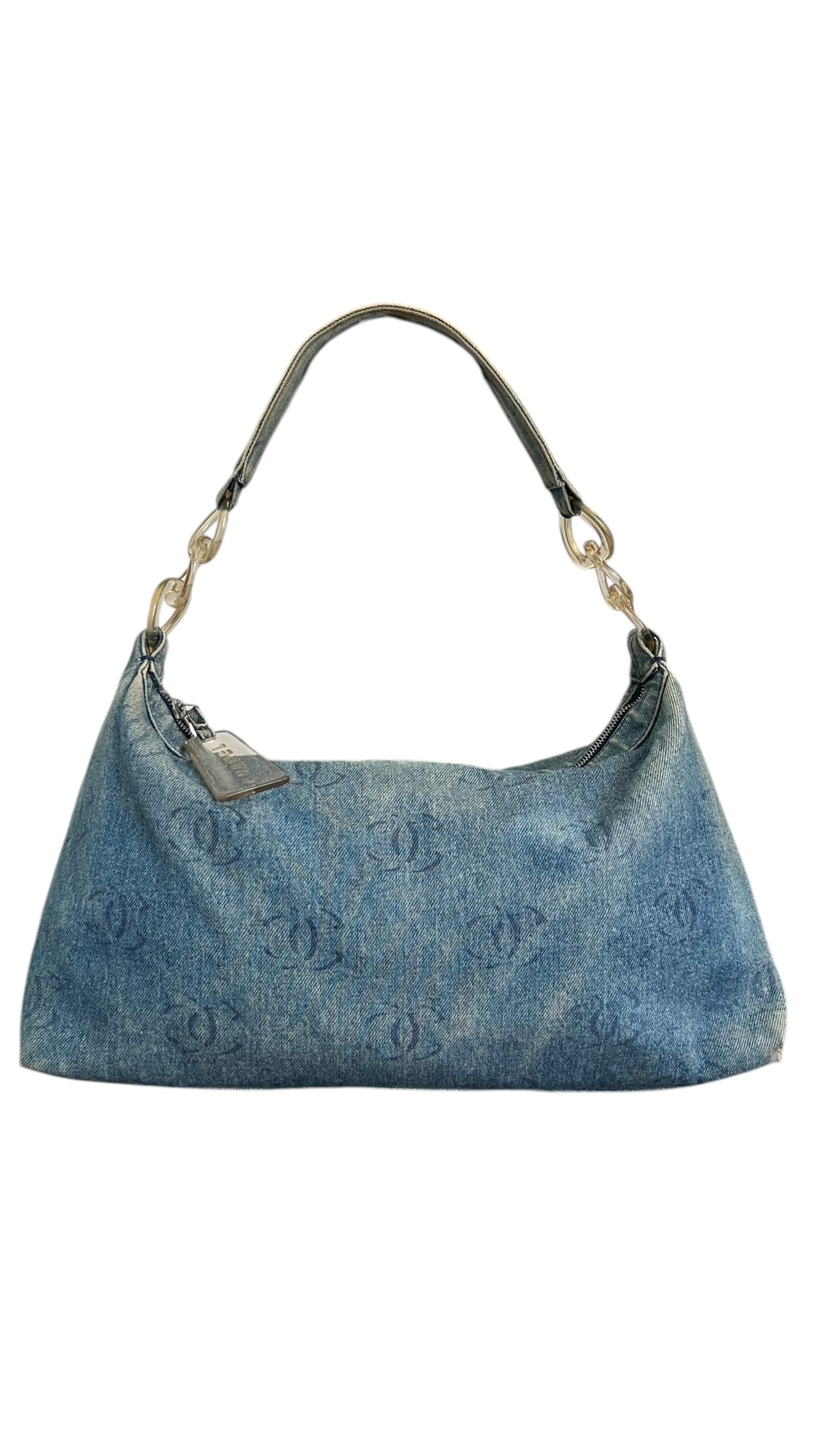 Chanel CC Denim Hobo Shoulder Bag