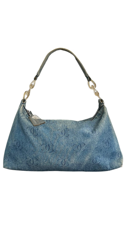 Chanel CC Denim Hobo Shoulder Bag