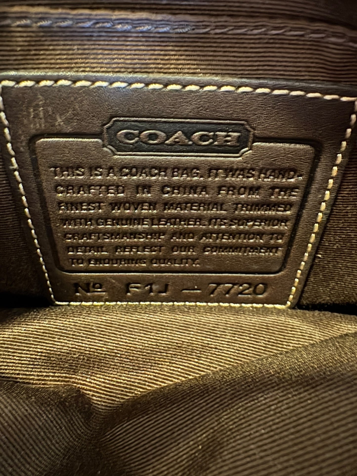 Coach Signature Red Demi Woolen Shoulder Bag