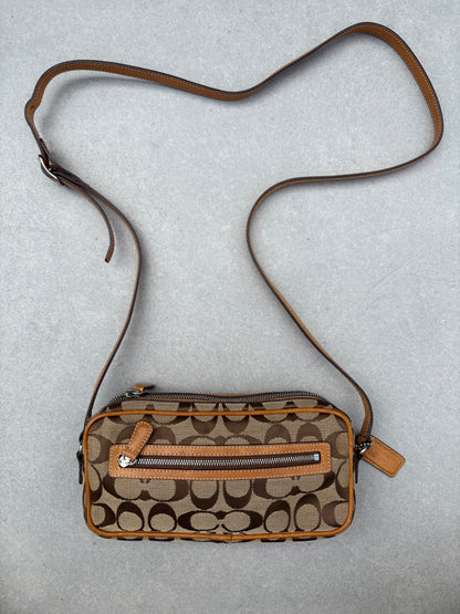 Coach Brown Canvas Signature Crossbody Bag