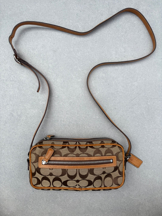 Coach Brown Canvas Signature Crossbody Bag