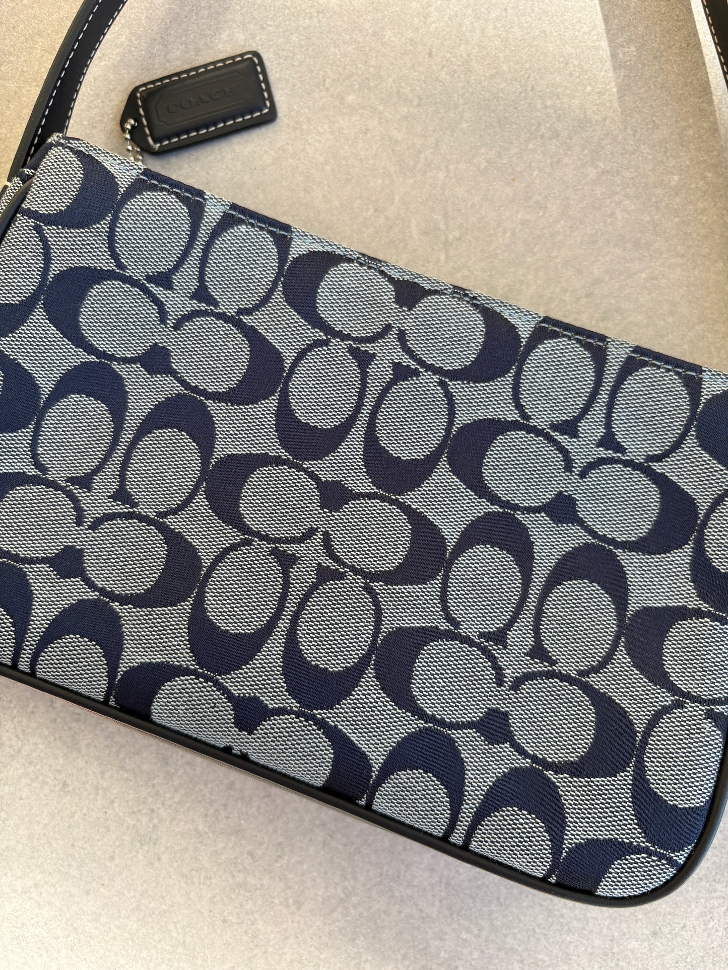 Coach Blue Monogram Shoulder Bag