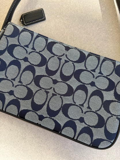 Coach Blue Monogram Shoulder Bag